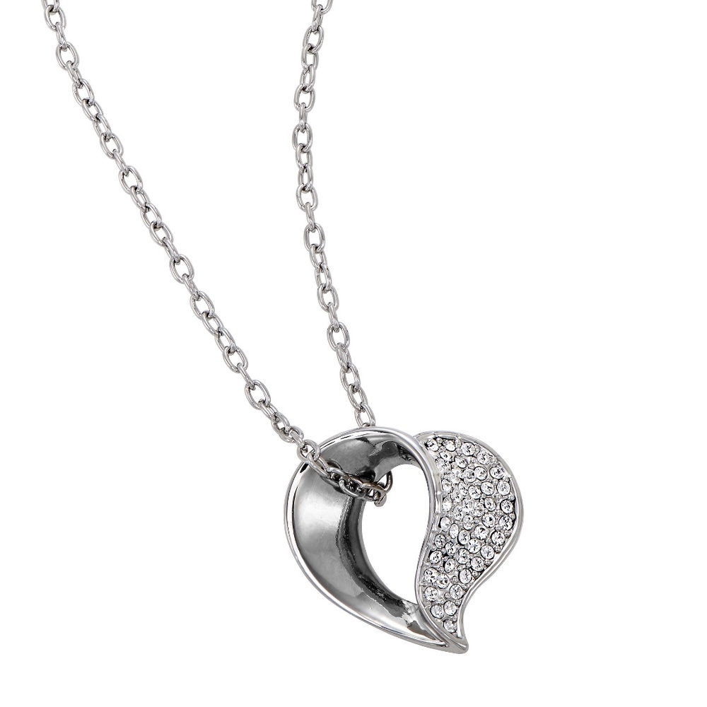 Traci Lynn Jewelry Silver Abstract Heart Necklace